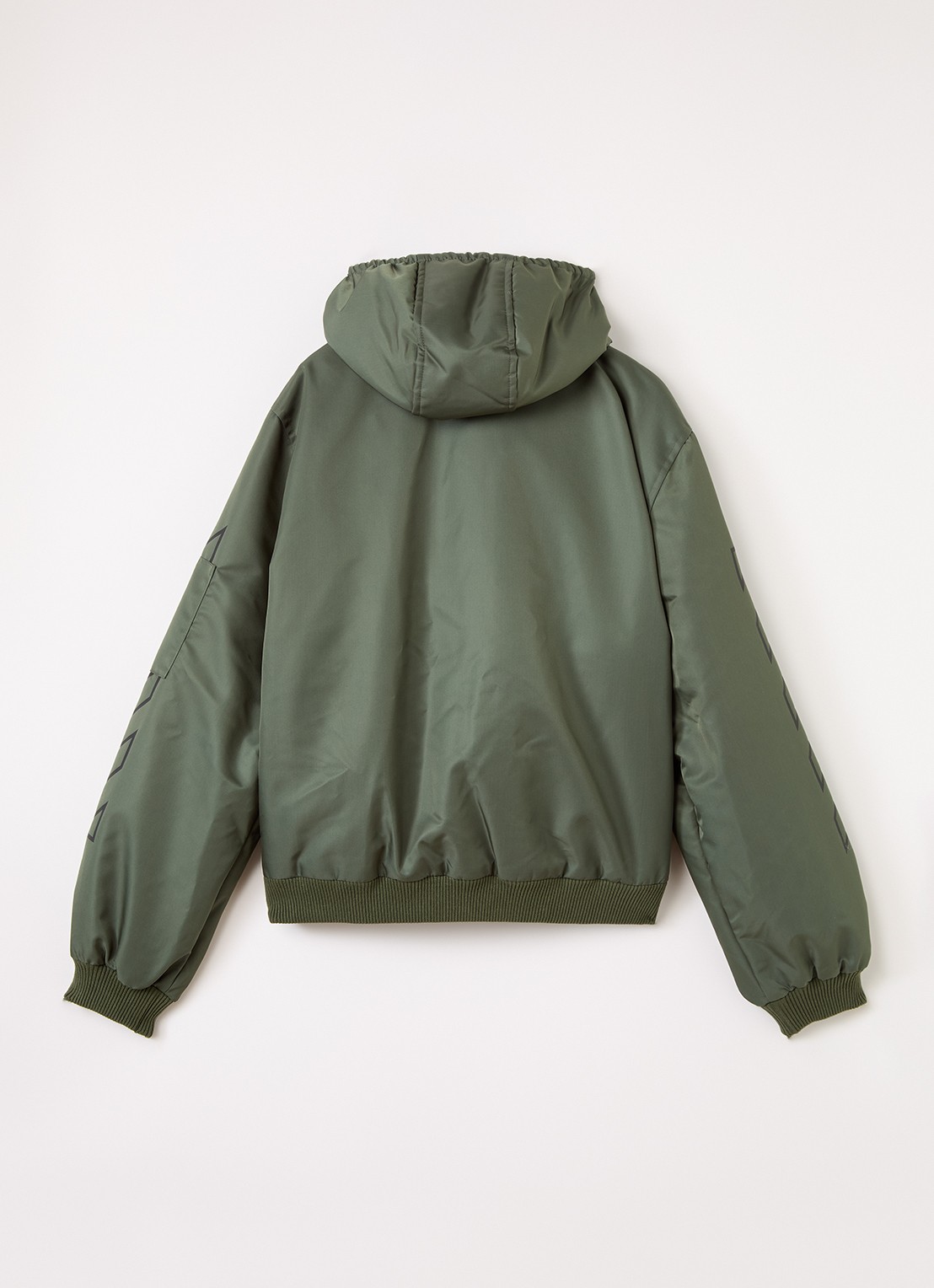 Off-White Gewatteerd jack met logoprint - achterkant legergroen
