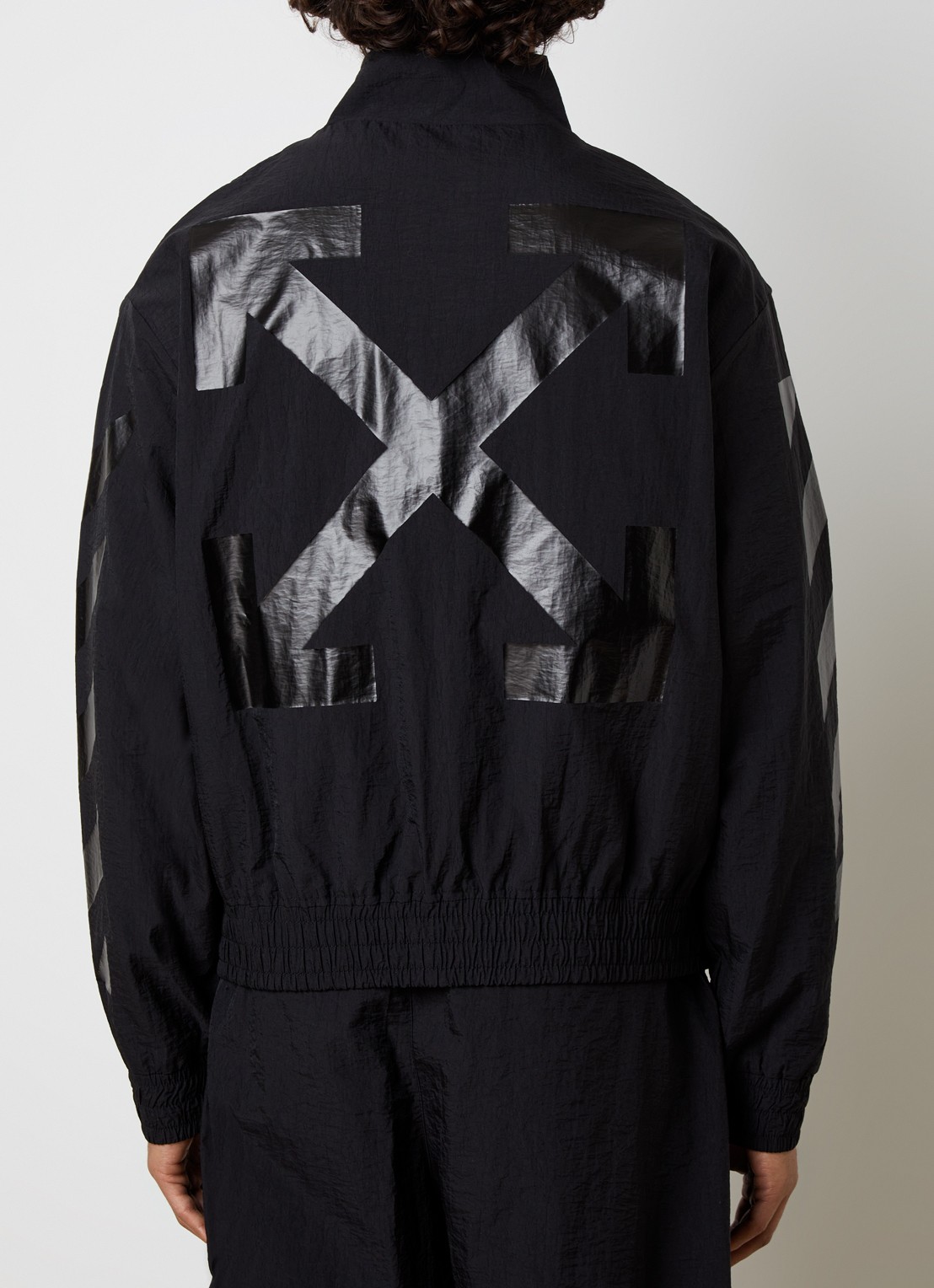 Off-White Glossy arrow jack met backprint en steekzakken - detail 3 zwart