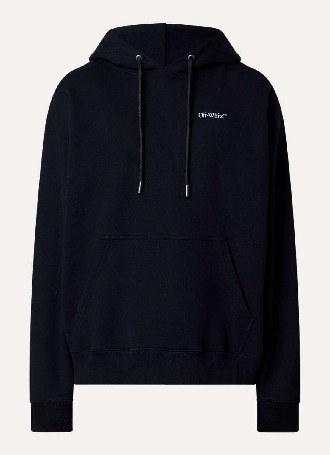 Off-White Half Arrow hoodie met logo- en backprint - voorkant 5 zwart