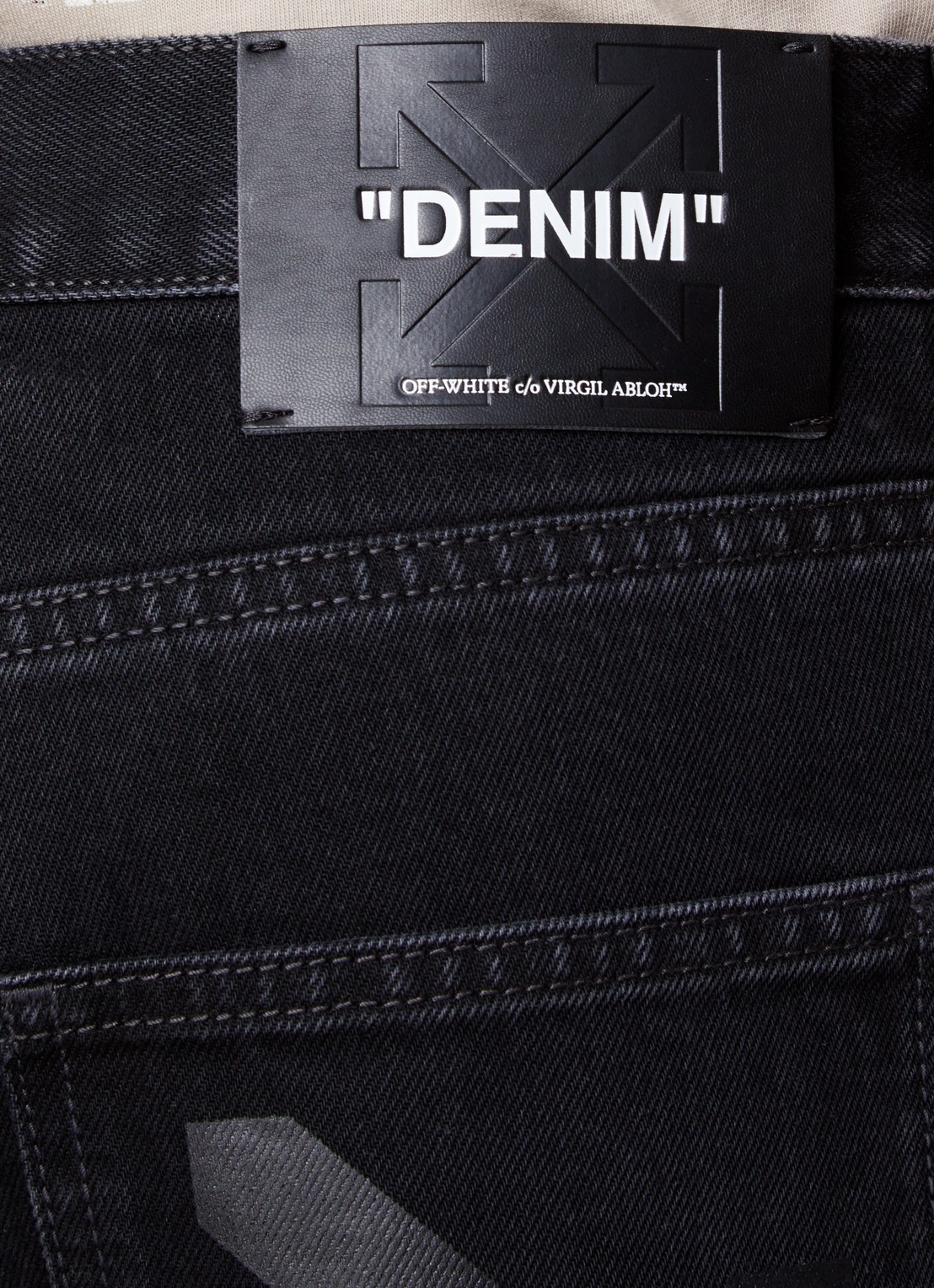 Off-White Half Arrow loose fit jeans met backprint - detail 5 zwart