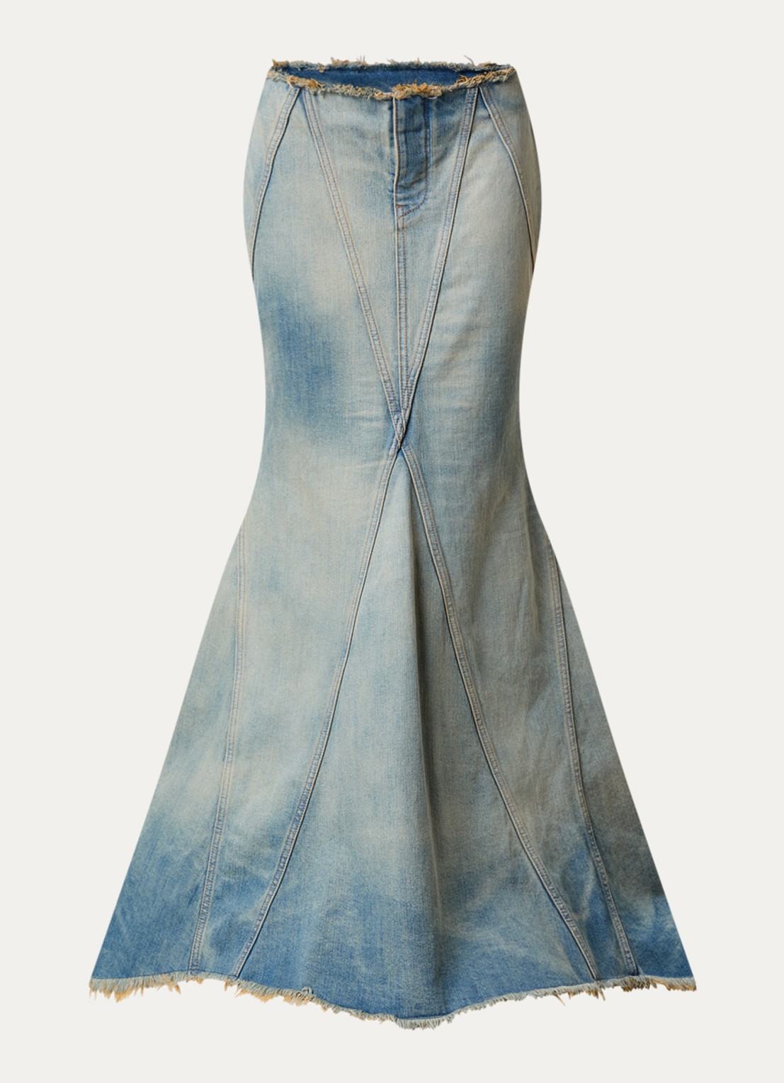 Off-White Half Arrow maxi spijkerrok met verwassen afwerking - voorkant 3 indigo