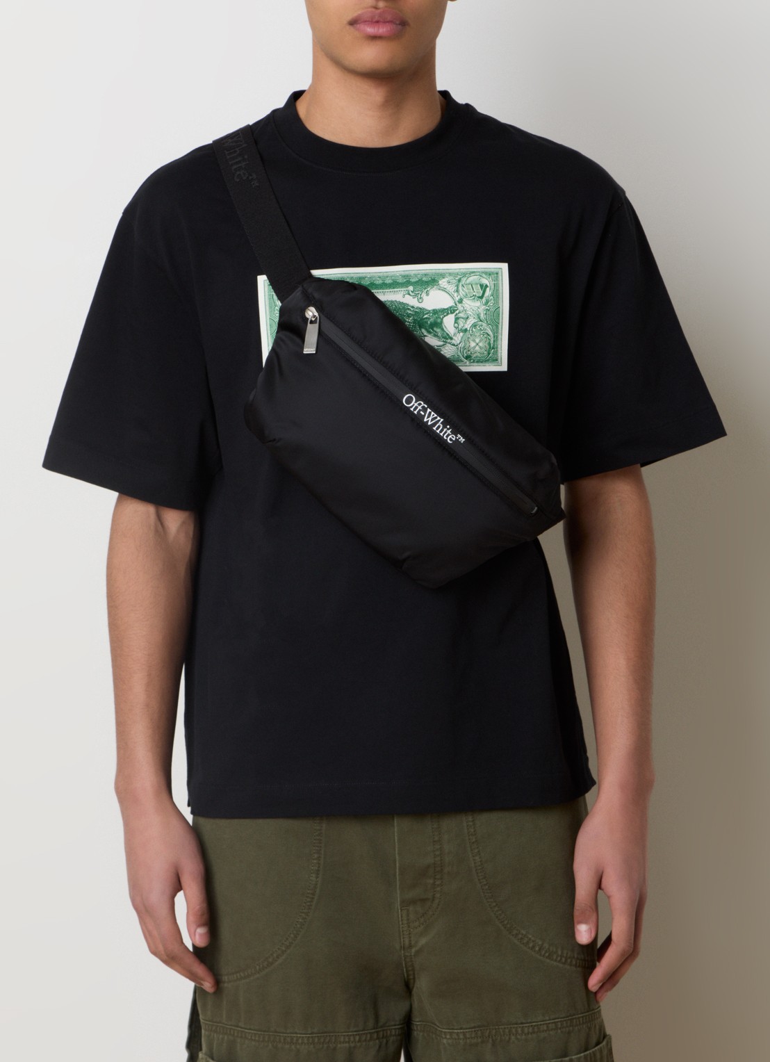 Off-White Heuptas met logoprint - voorkant 5 zwart