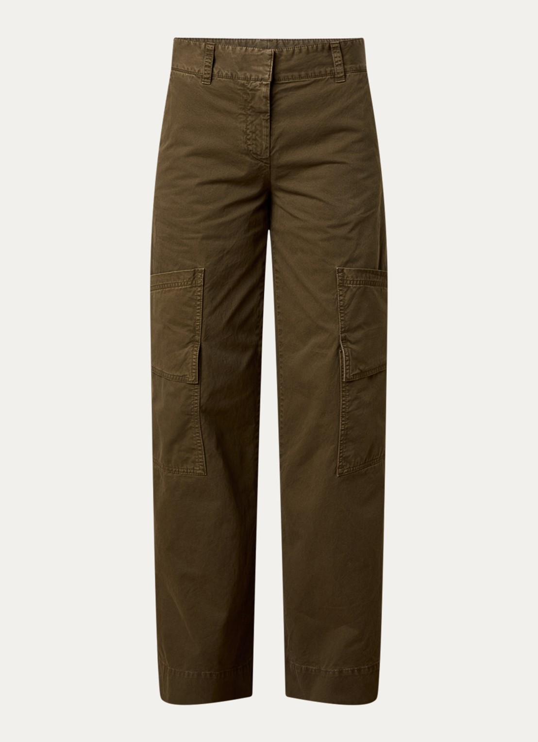 Off-White High waist loose fit broek met opgestikte zakken - voorkant 4 mosgroen