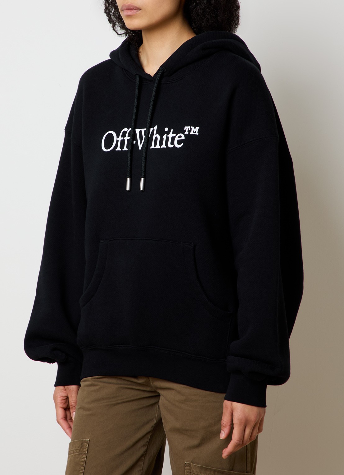 Off-White Hoodie met logoprint  - detail 2 zwart