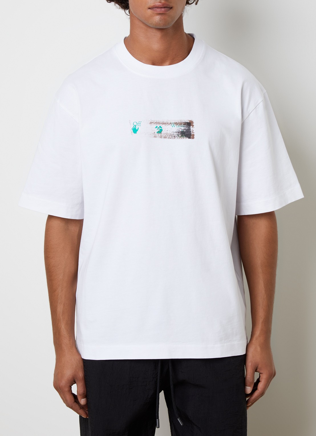 Off-White Inked T-shirt met front- en backprint - achterkant 5 wit