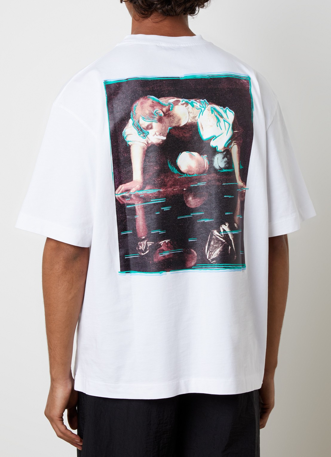 Off-White Inked T-shirt met front- en backprint - detail 3 wit