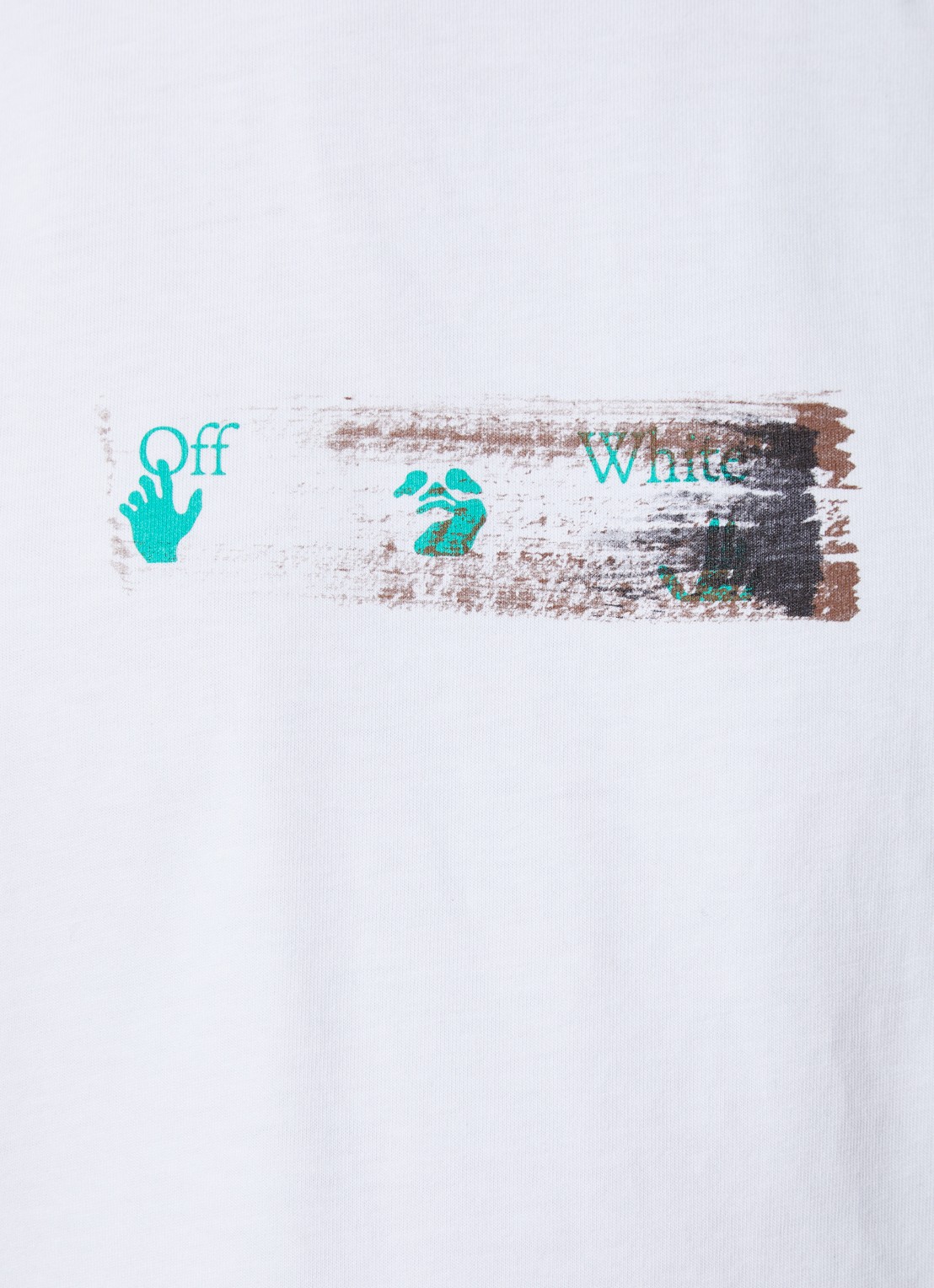Off-White Inked T-shirt met front- en backprint - detail 4 wit