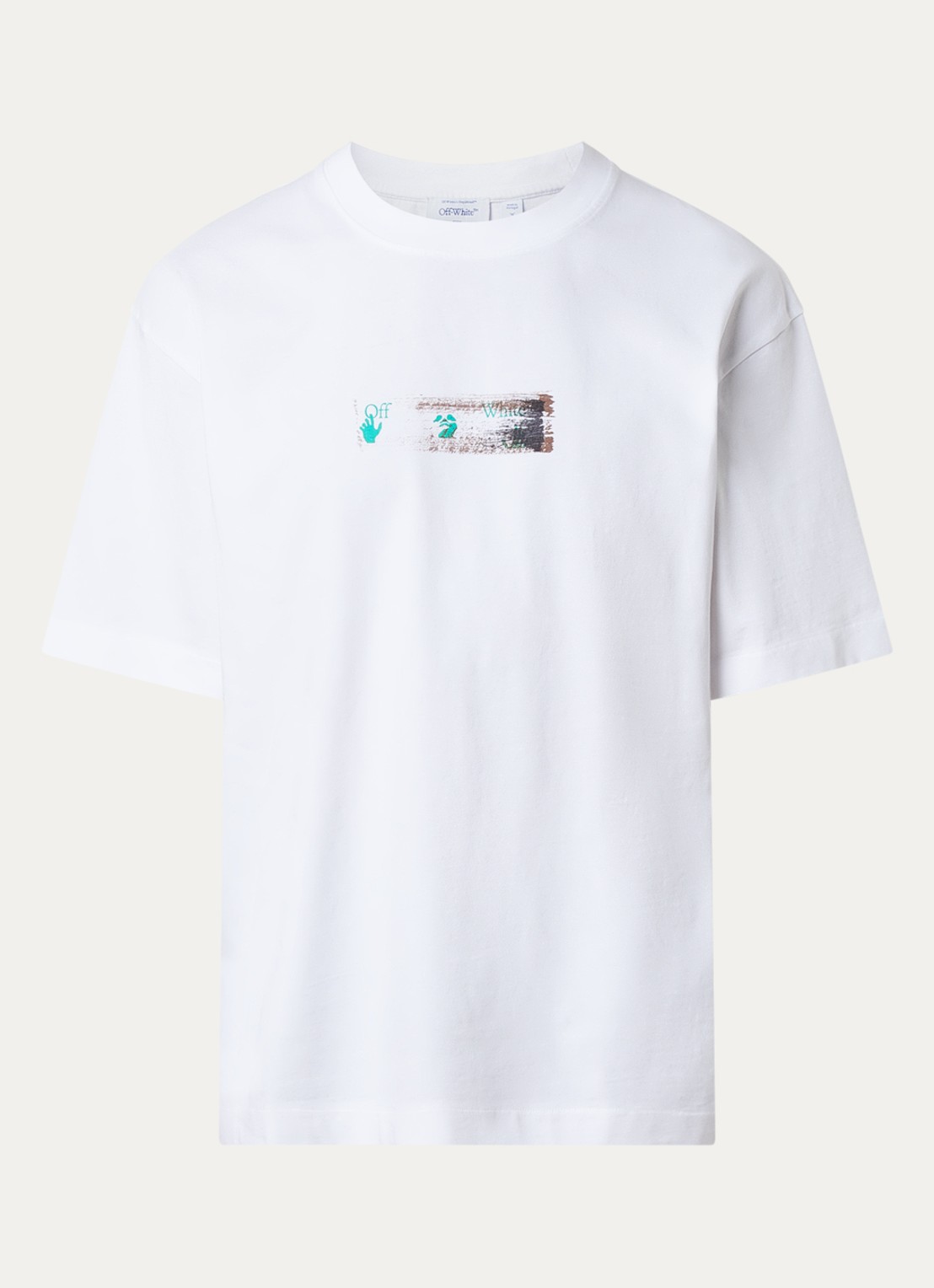 Off-White Inked T-shirt met front- en backprint - voorkant wit