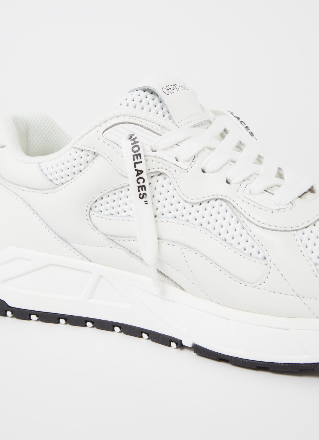 Off-White Kick Off sneaker van leer - detail 6 wit