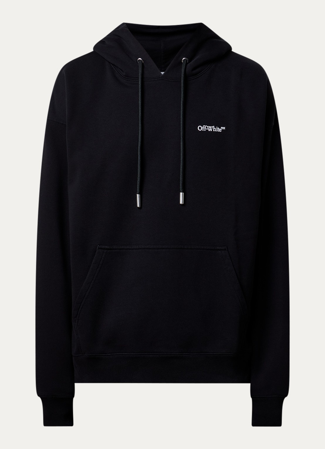 Off-White Landscape hoodie met logo- en backprint - voorkant 4 zwart