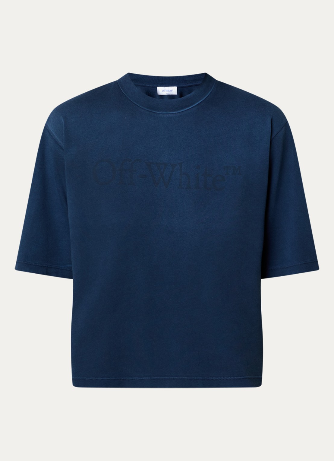 Off-White Laundry Box T-shirt met logoprint - voorkant indigo