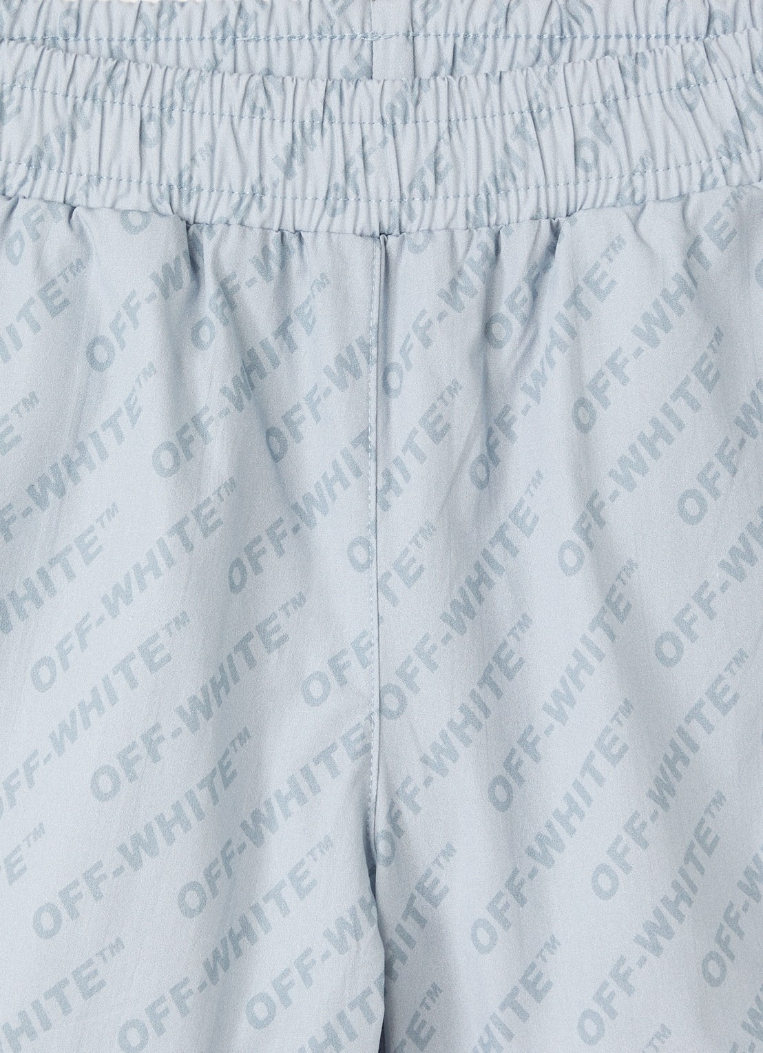 Off-White Loose fit korte broek met logoprint - detail 3 lichtblauw