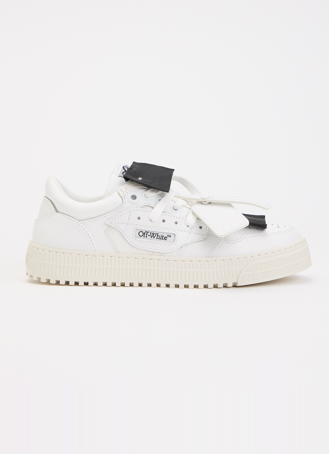 Off-White Low Top 3.0 Off Court sneaker met details van leer - voorkant 2 wit