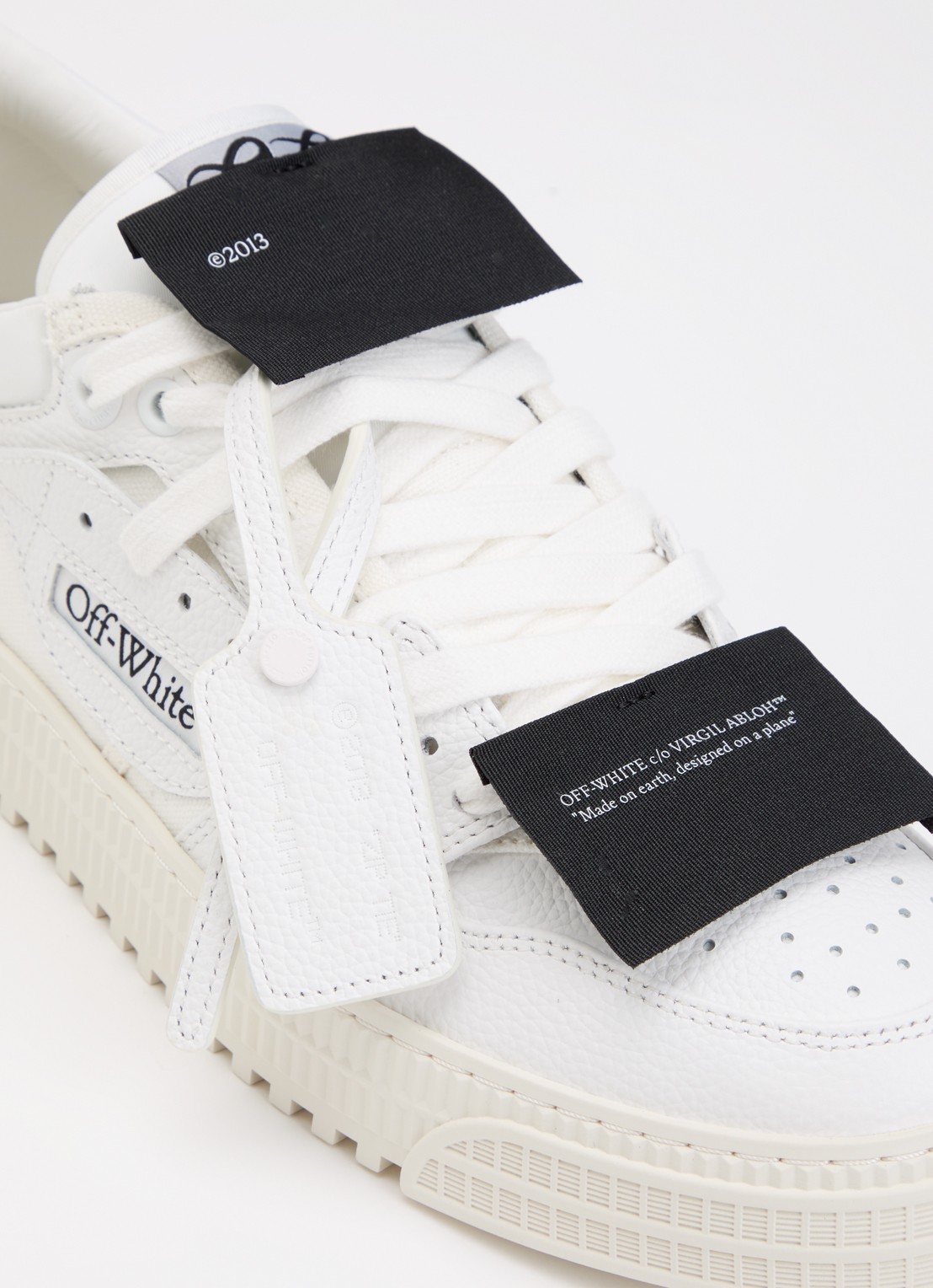 Off-White Low Top 3.0 Off Court sneaker met details van leer - detail 4 gebroken wit