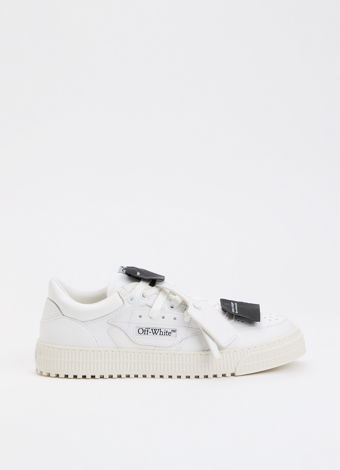 Off-White Low Top 3.0 Off Court sneaker met details van leer - voorkant 5 gebroken wit