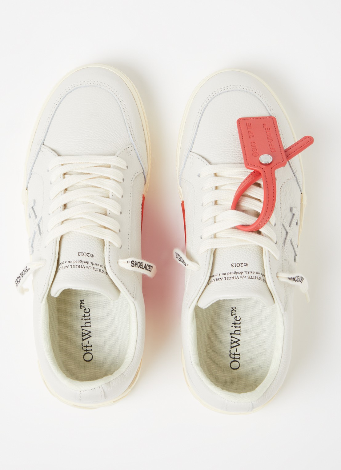 Off-White Low Vulcanized sneaker van kalfsleer - detail 3 creme