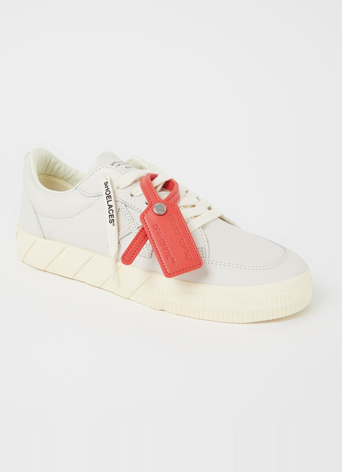 Off-White Low Vulcanized sneaker van kalfsleer - voorkant 6 creme