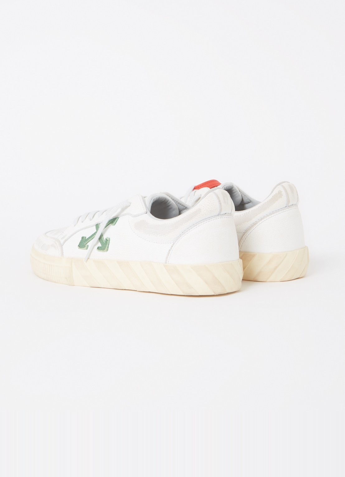 Off-White Low Vulcanized sneaker van leer - detail 4 gebroken wit