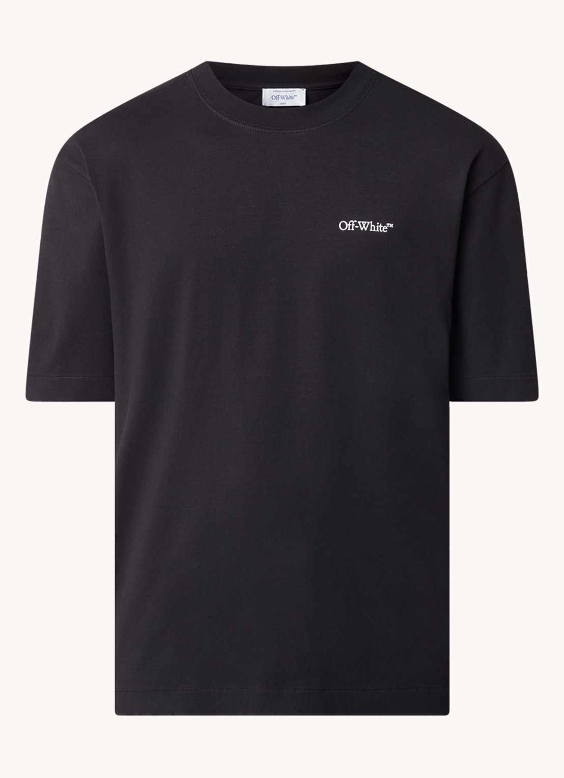 Off-White Lunar T-shirt met logo- en backprint - voorkant 4 zwart