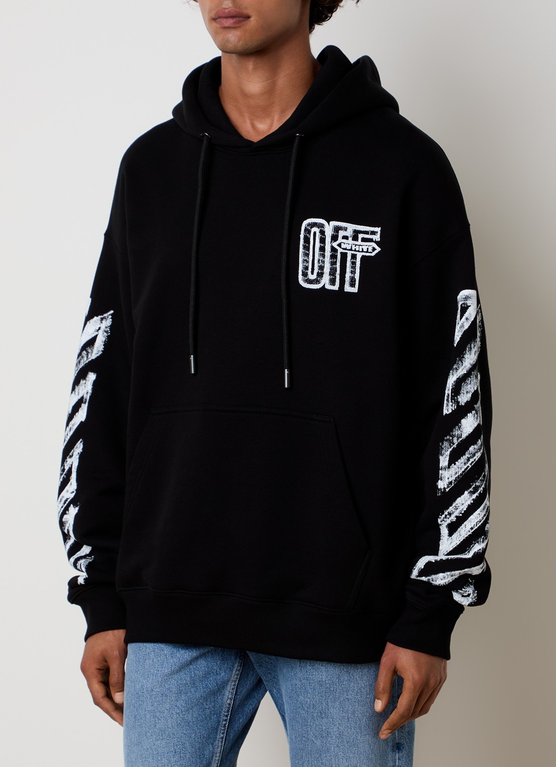 Off-White Motion hoodie met logo- en backprint - achterkant zwart