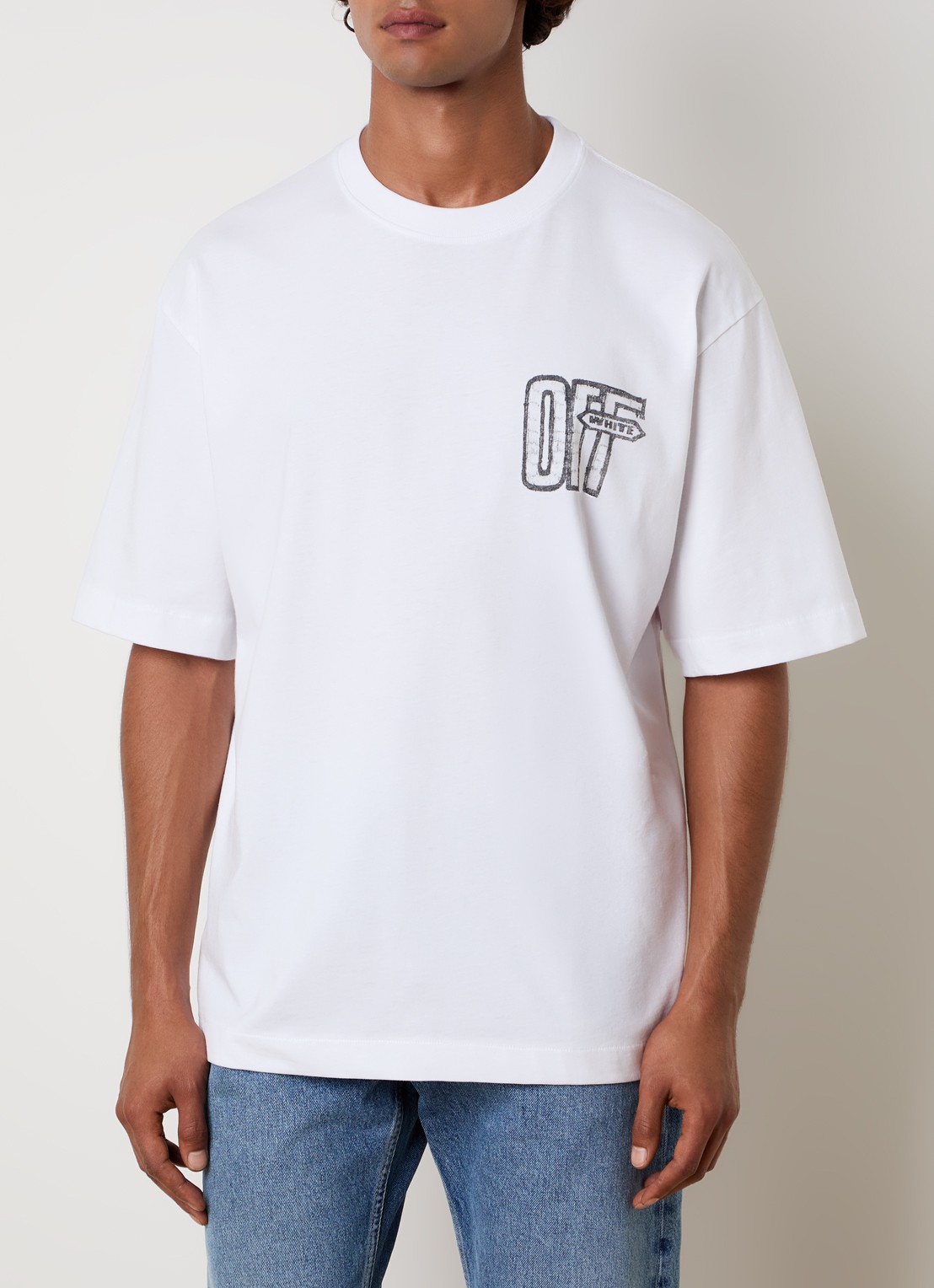 Off-White Motion T-shirt met logo- en backprint - achterkant 3 wit