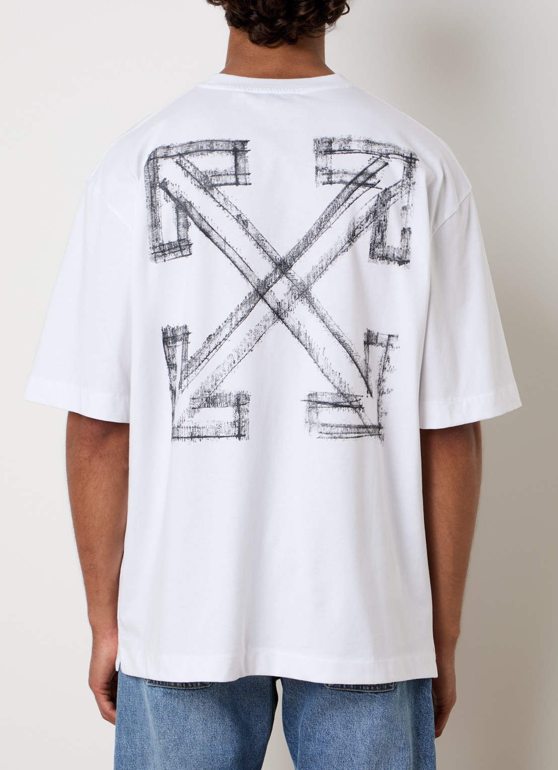 Off-White Motion T-shirt met logo- en backprint - detail 4 wit