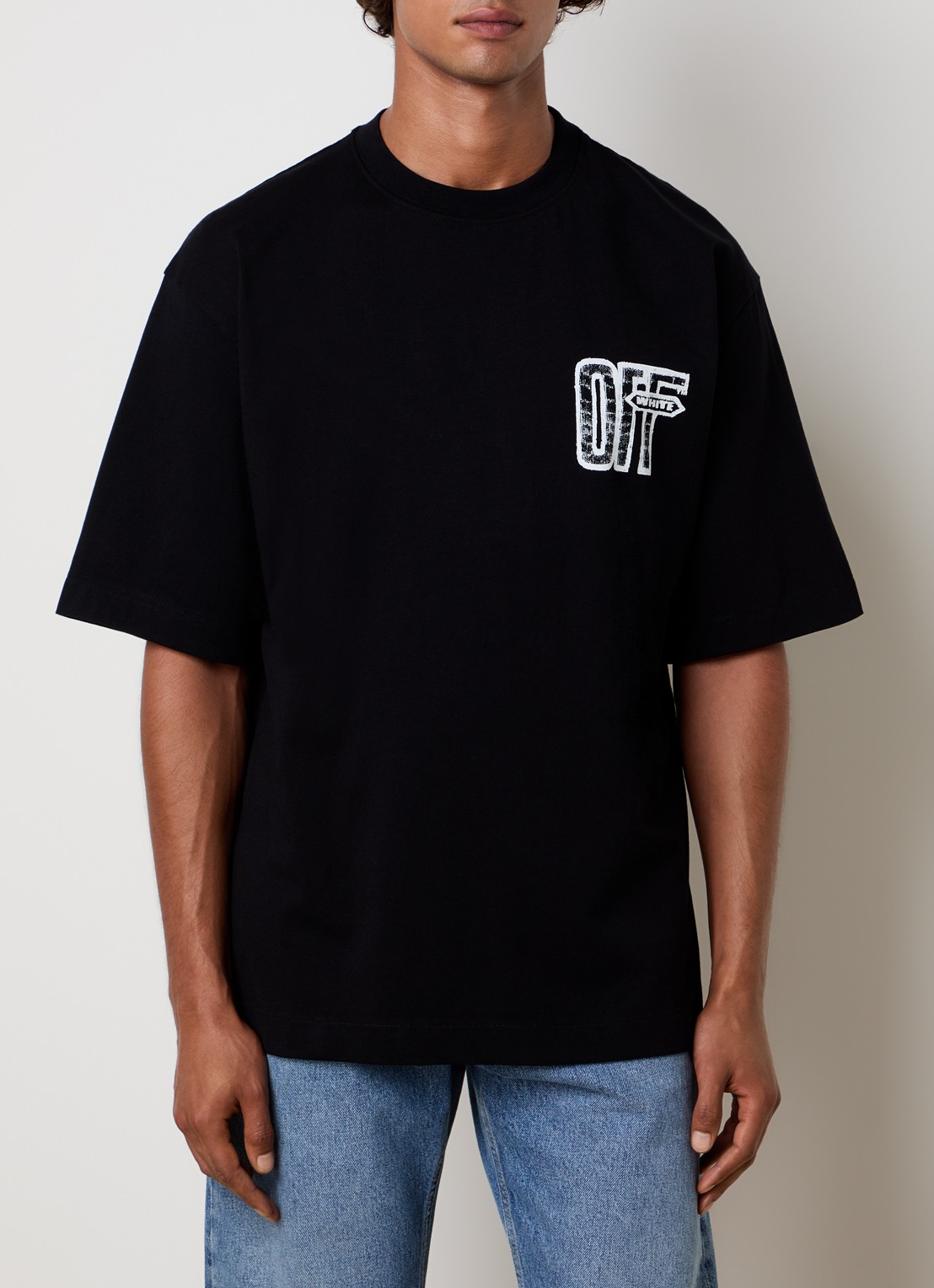 Off-White Motion T-shirt met logo- en backprint - achterkant zwart