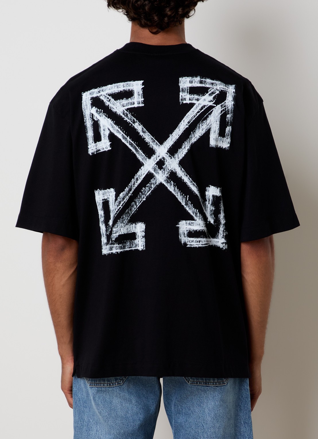 Off-White Motion T-shirt met logo- en backprint - detail 2 zwart