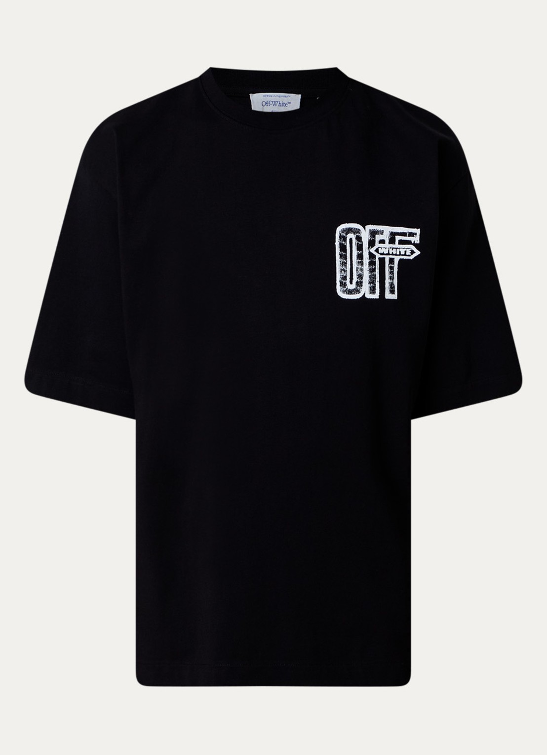 Off-White Motion T-shirt met logo- en backprint - voorkant 4 zwart