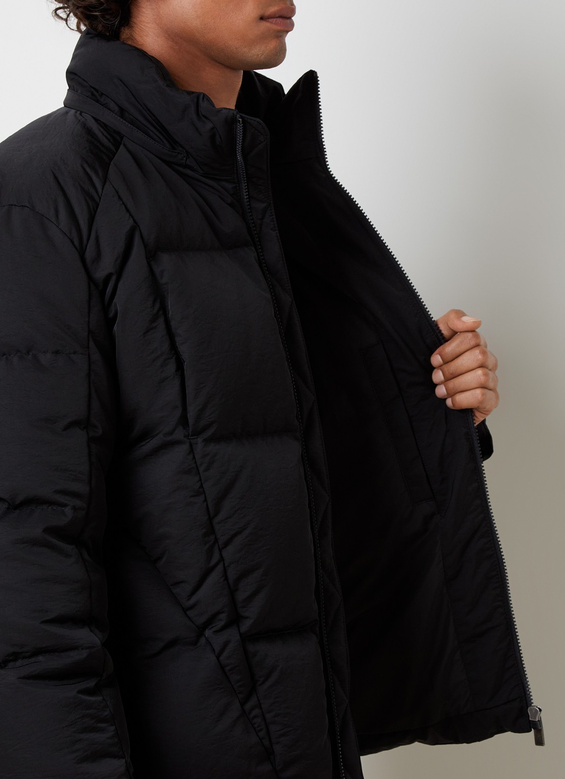 Off-White Nyl puffer jack met logo en steekzakken - detail 6 zwart