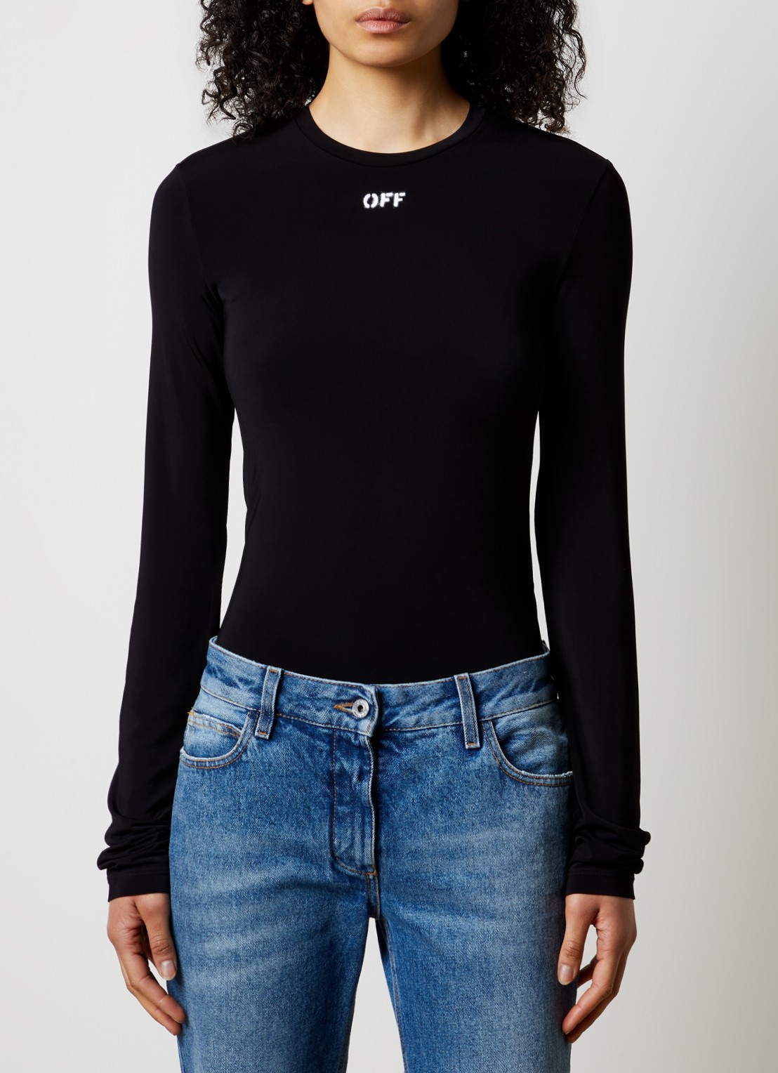 Off-White Off Stamp longsleeve met logo - detail 2 zwart