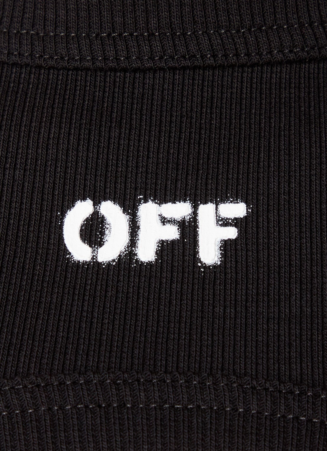Off-White Off Stamp mini jurk met ribstructuur en cut-out detail - detail 4 zwart