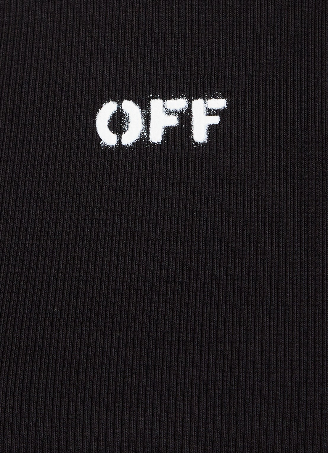 Off-White Off Stamp ribgebreide T-shirt met logo - detail 3 zwart