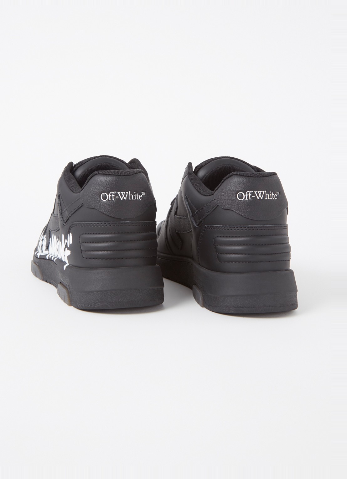 Off-White Out Of Office "For Walking" sneaker met leren details - detail 2 zwart