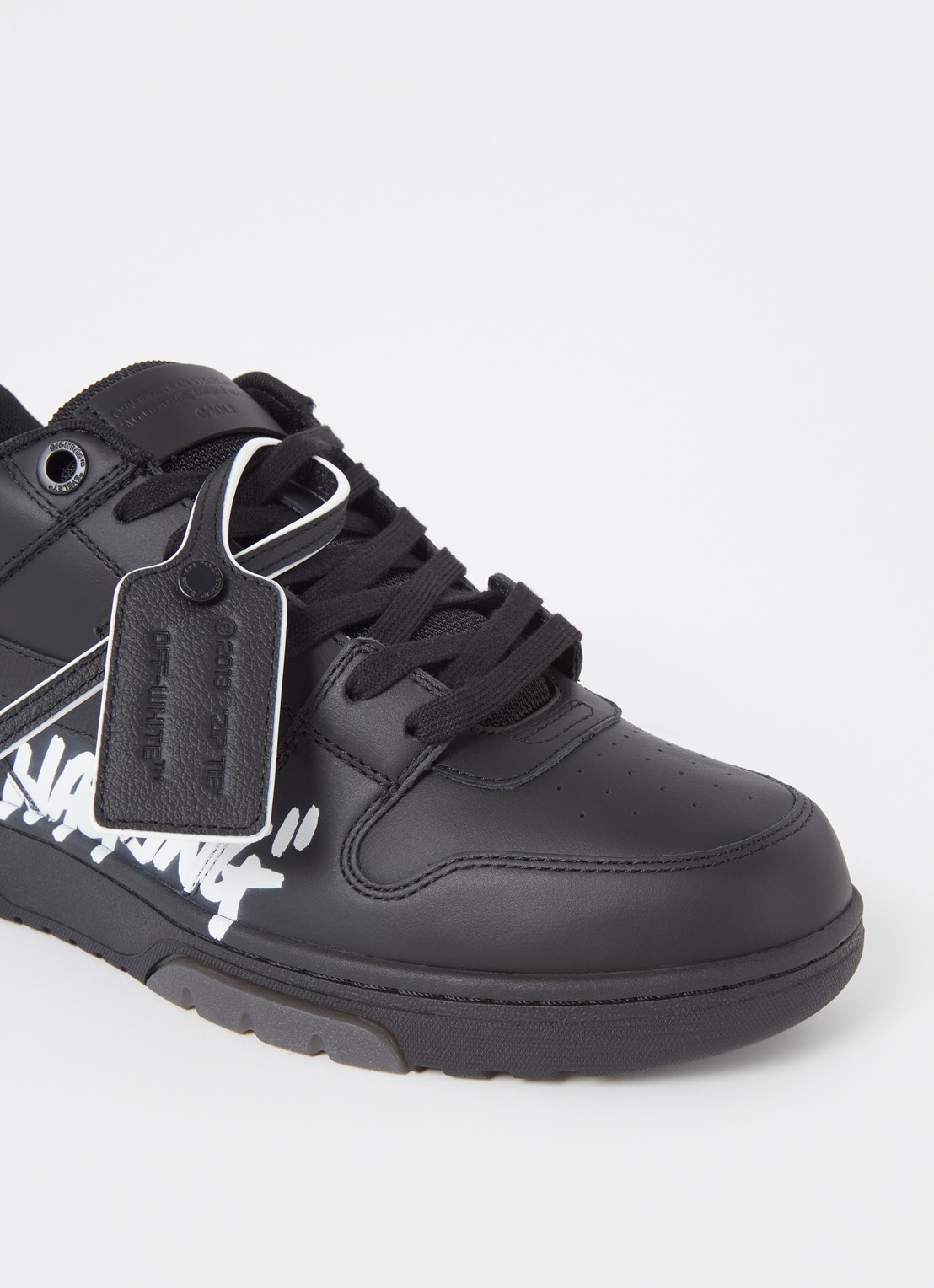 Off-White Out Of Office "For Walking" sneaker met leren details - detail 4 zwart