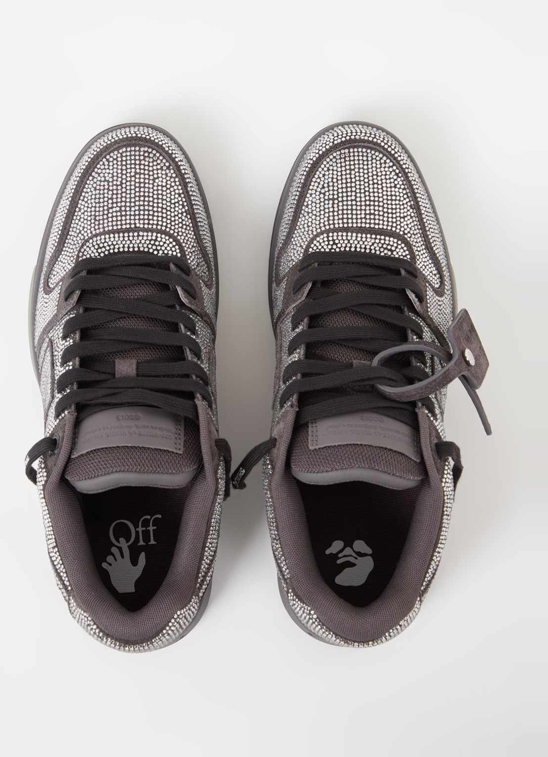 Off-White Out Of Office sneaker met kalfsleren details en strass - detail 5 zwart