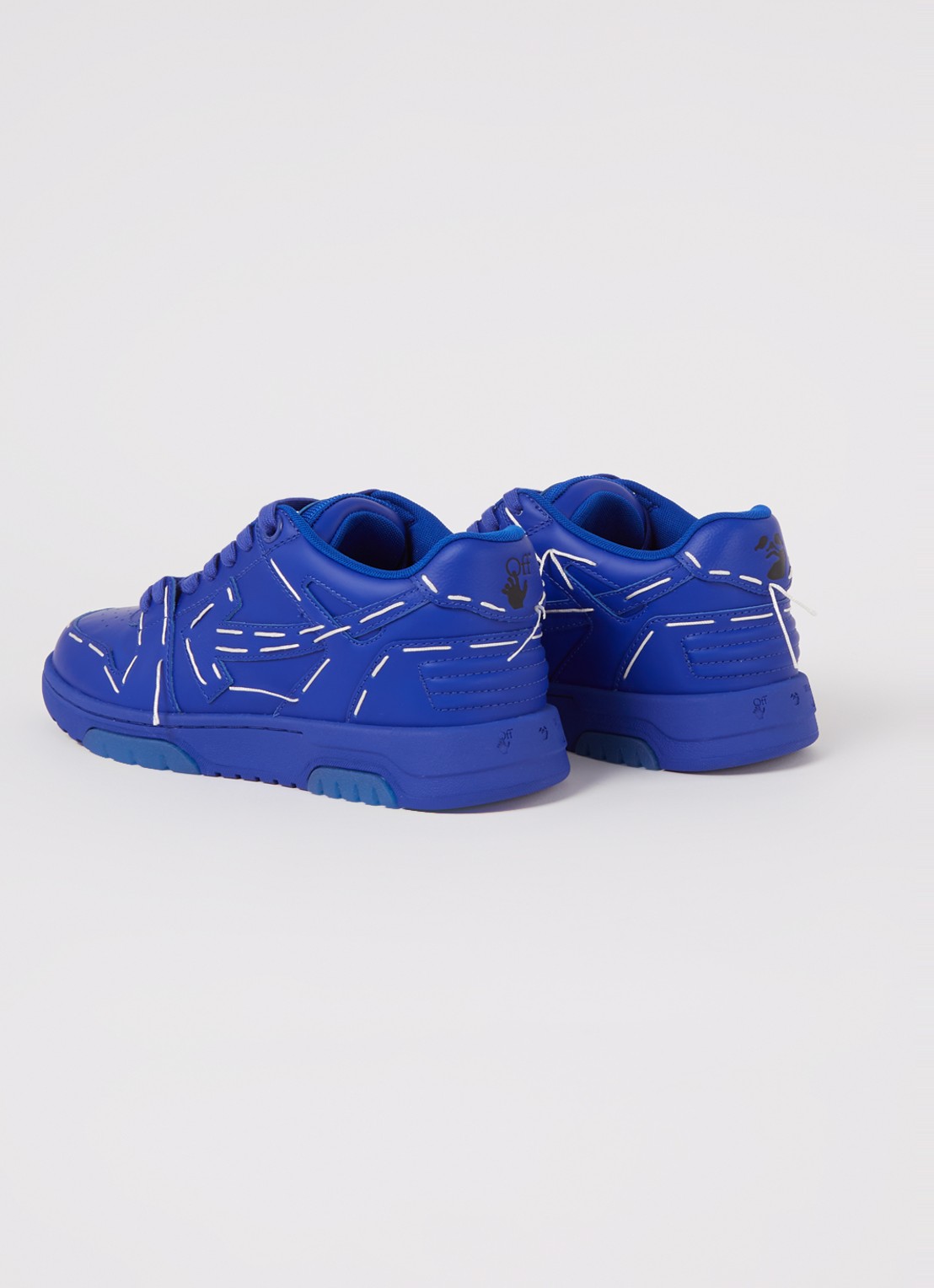 Off-White Out Of Office sneaker met leren details - detail 2 blauw