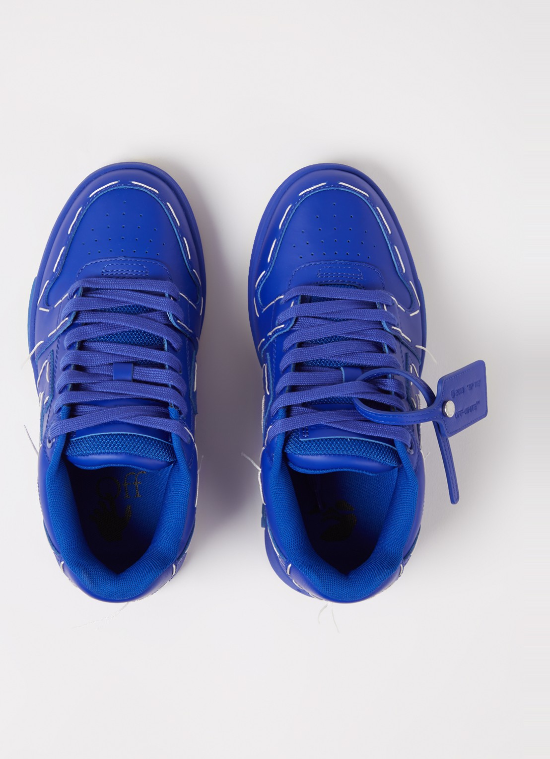 Off-White Out Of Office sneaker met leren details - detail 3 blauw