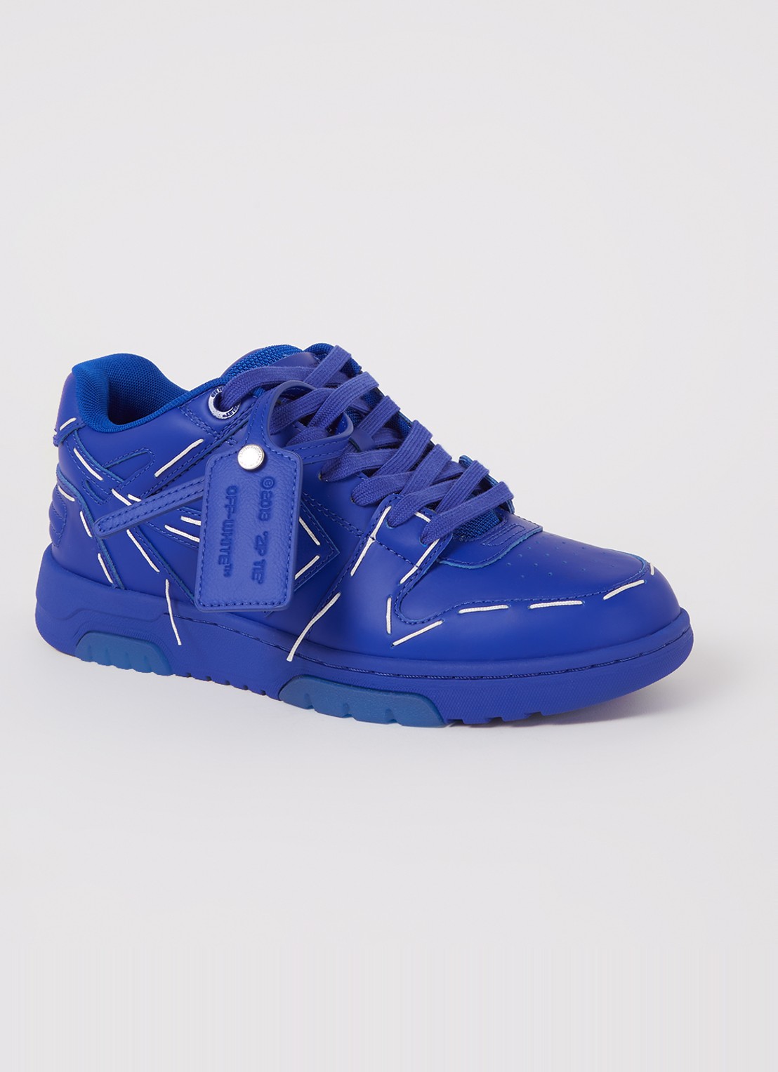 Off-White Out Of Office sneaker met leren details - voorkant 6 blauw