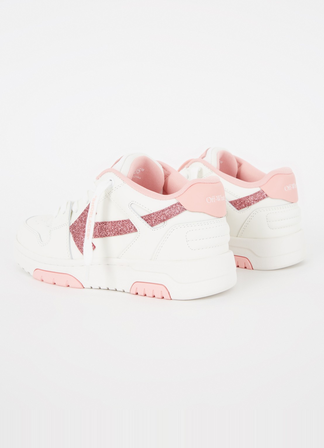 Off-White Out Of Office sneaker van kalfsleer met glitter - achterkant 3 wit