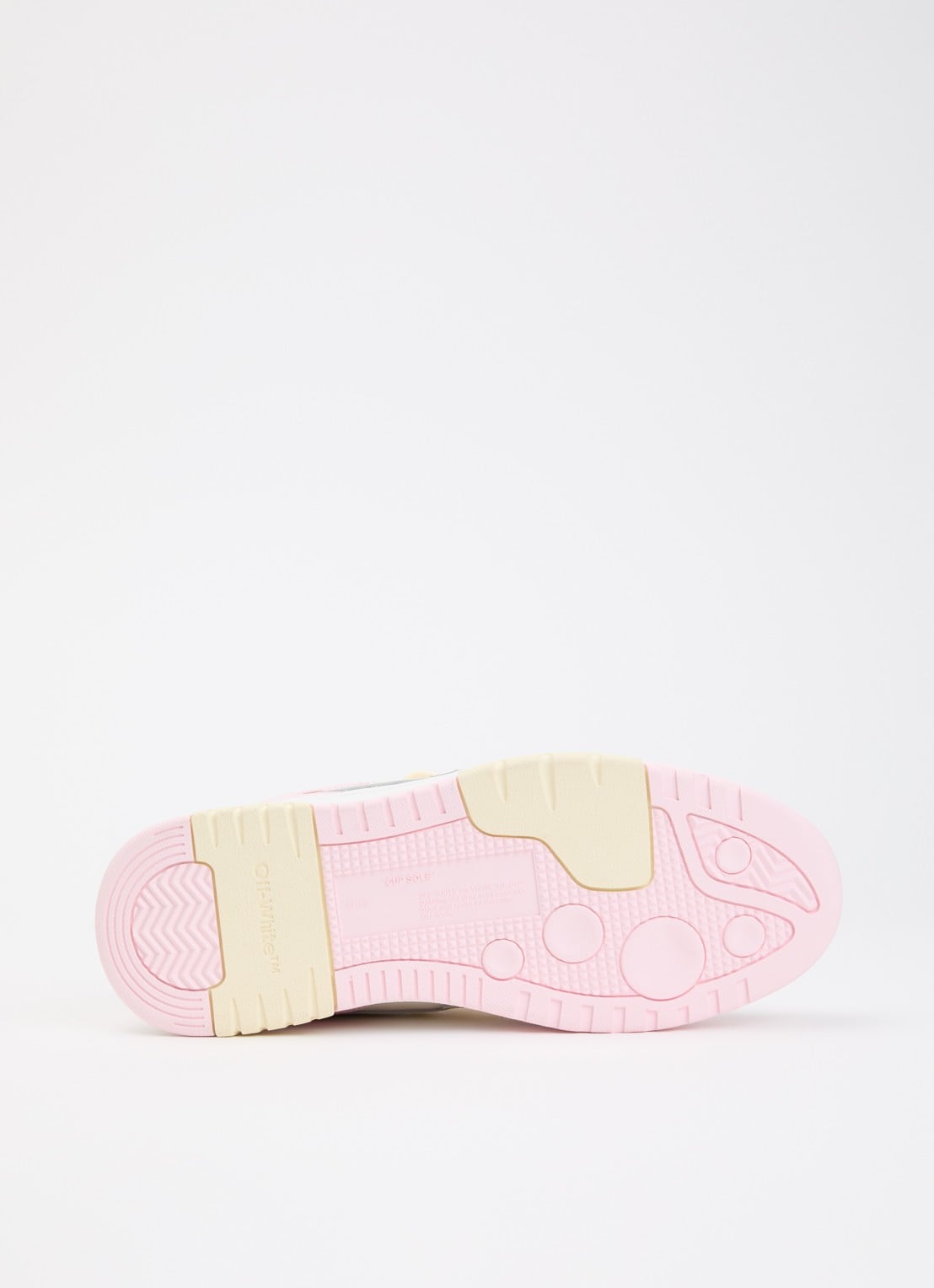 Off-White Out Of Office sneaker van kalfsleer met mesh details - detail 4 lichtroze