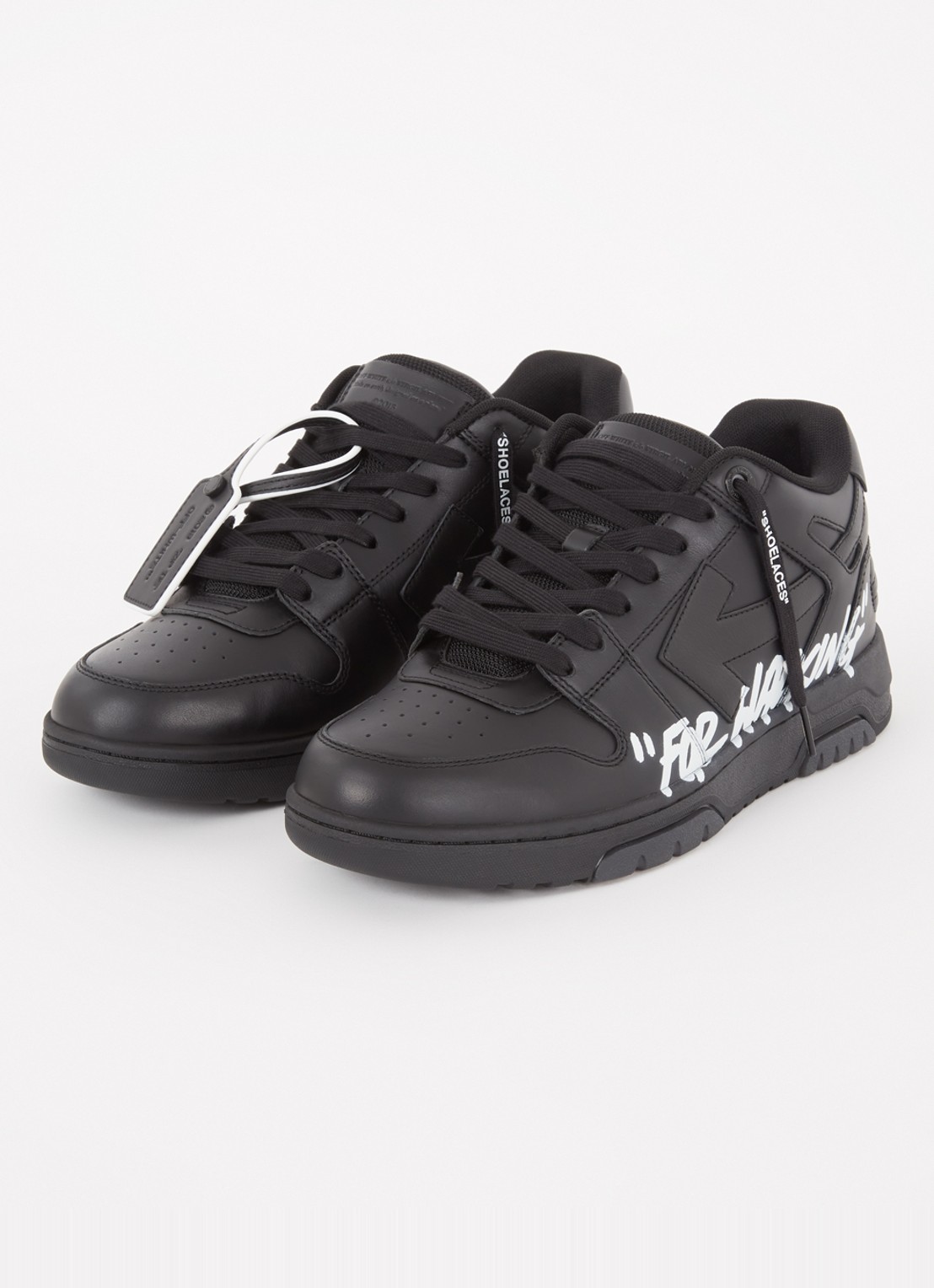Off-White Out Of Office sneaker van kalfsleer met print - detail 2 zwart