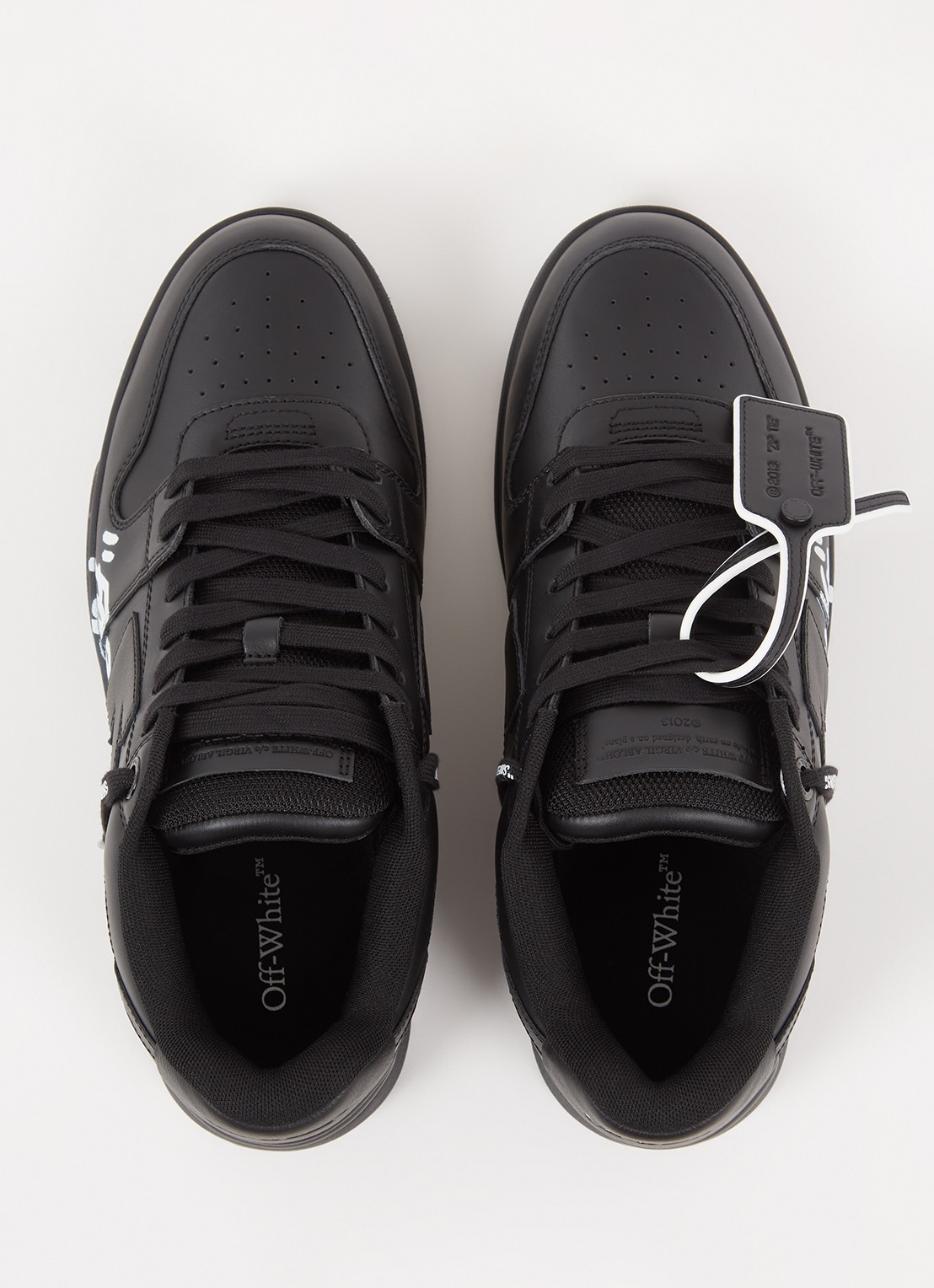 Off-White Out Of Office sneaker van kalfsleer met print - detail 3 zwart
