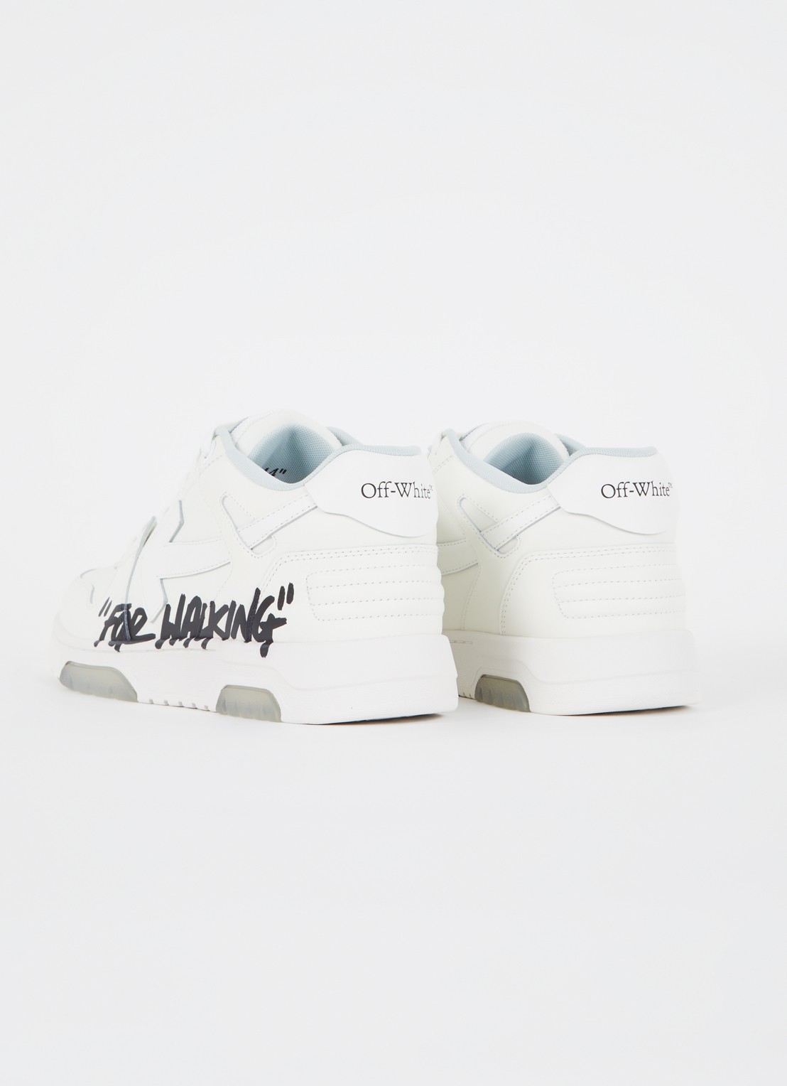 Off-White Out Of Office sneaker van kalfsleer met print - achterkant gebroken wit