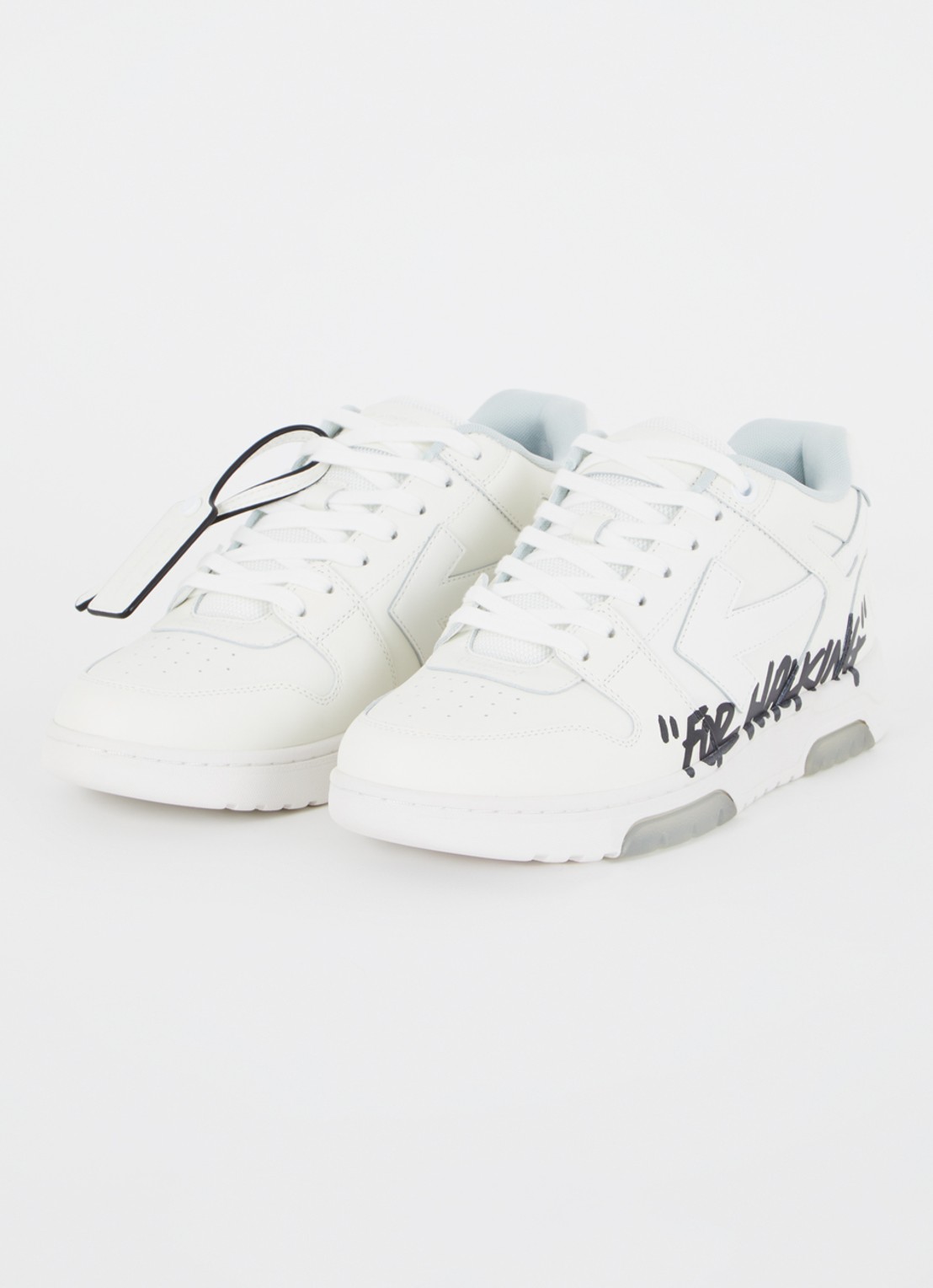Off-White Out Of Office sneaker van kalfsleer met print - detail 4 gebroken wit