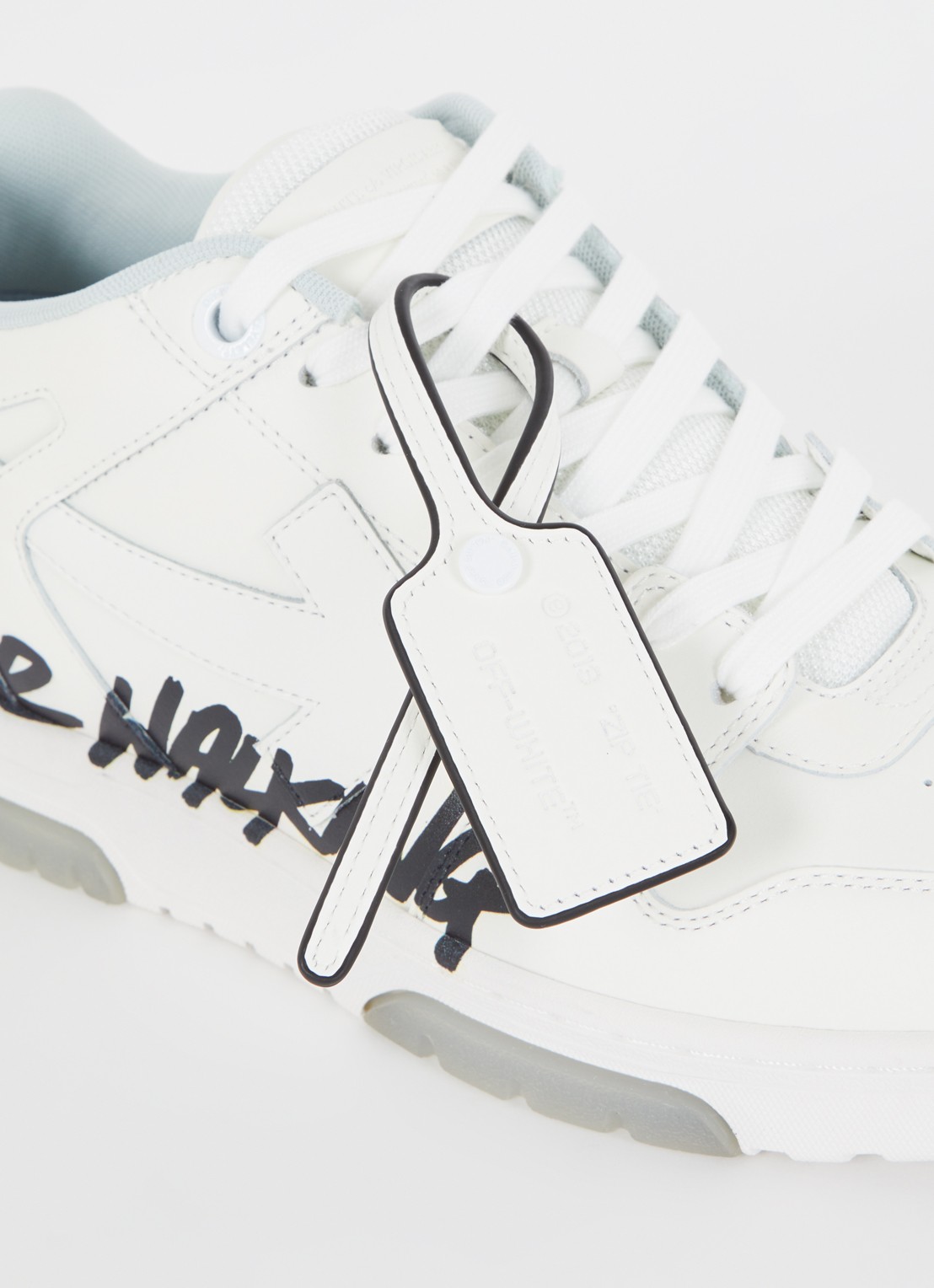 Off-White Out Of Office sneaker van kalfsleer met print - detail 7 gebroken wit