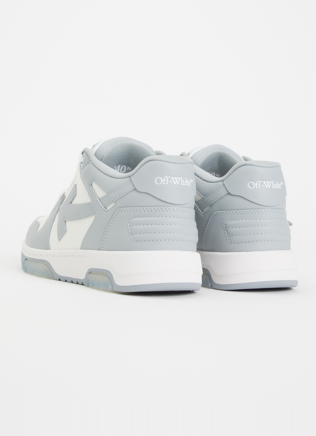 Off-White Out Of Office sneaker van kalfsleer  - achterkant grijs