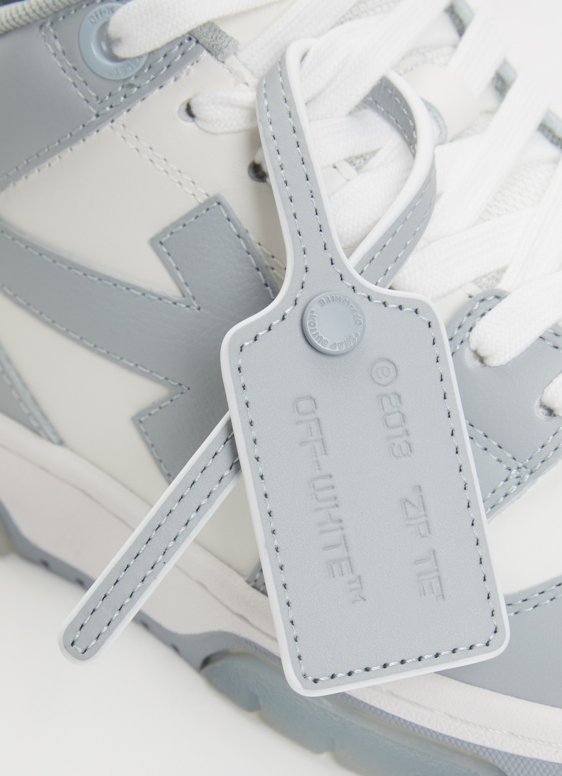 Off-White Out Of Office sneaker van kalfsleer  - detail 6 grijs