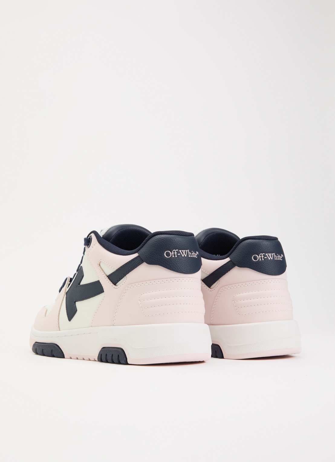 Off-White Out Of Office sneaker van kalfsleer - achterkant lichtroze