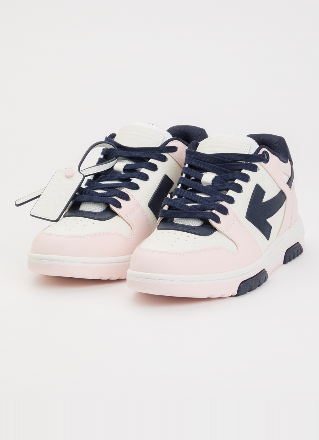 Off-White Out Of Office sneaker van kalfsleer - detail 2 lichtroze